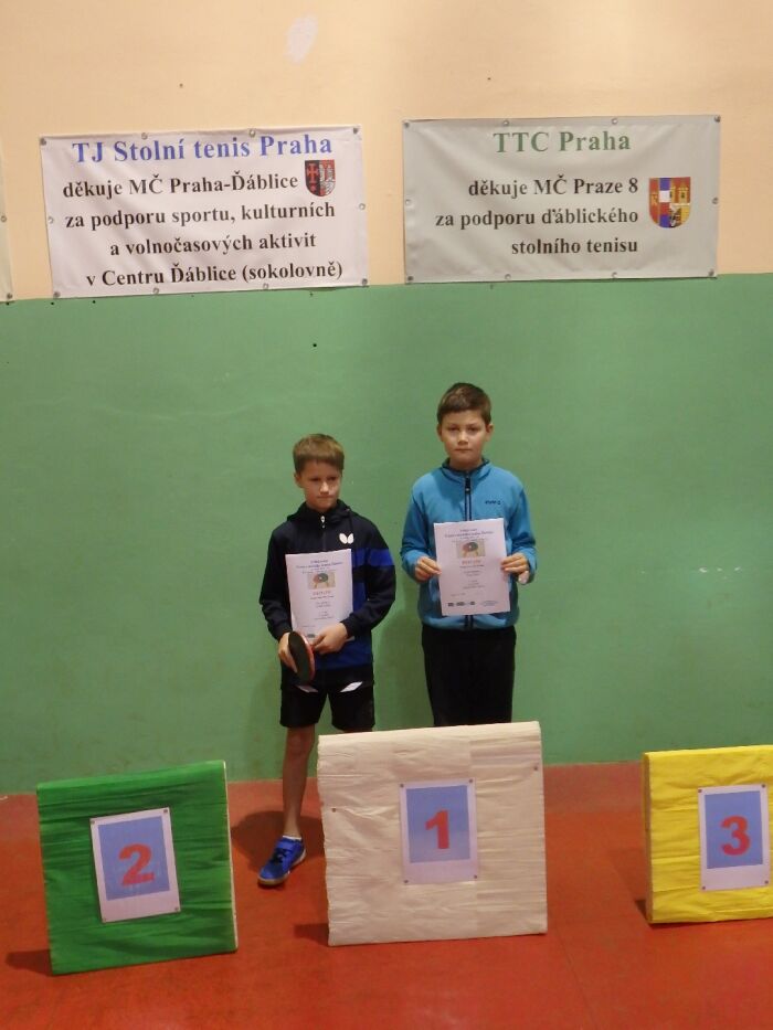 Filip Mařík a Tomáš Šubert - vítězi čtyřhry nejmladšího žactva